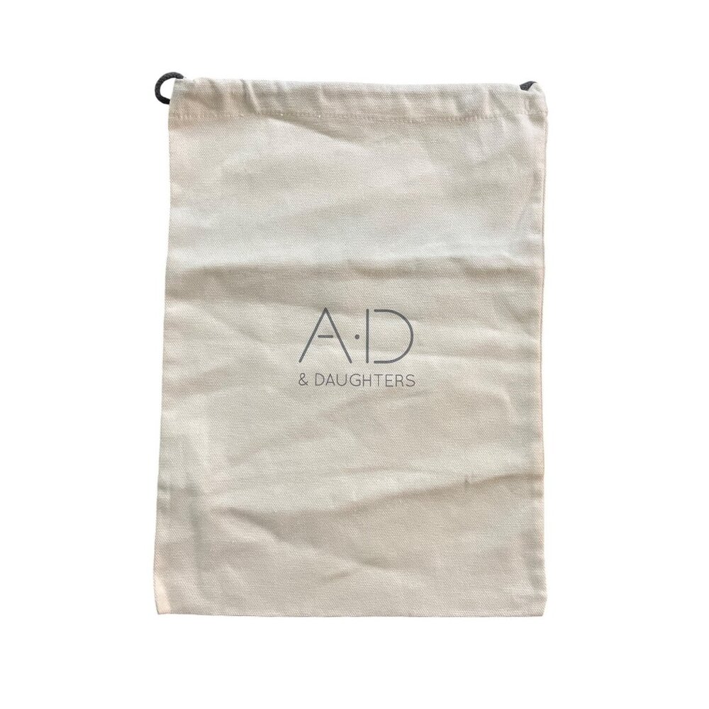 Ad & Daughters Beige Cotton Canvas Drawstring Dust Bag 13.5"x10" For Shoes